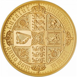2021 Gothic Crown Quartered Arms 5 oz Gold Proof Coin