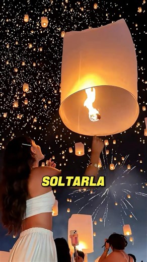 The trick to launching a flying lantern correctly 🤯