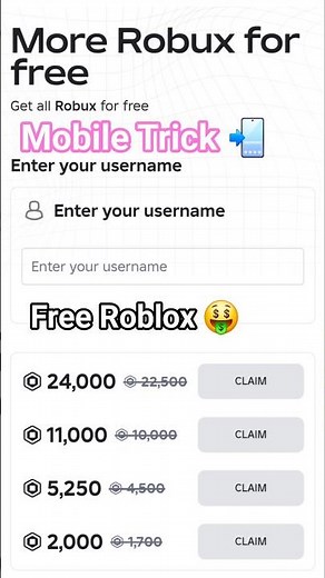 How to get free robux🤑 in Roblox MOBILE Trick📲#roblox