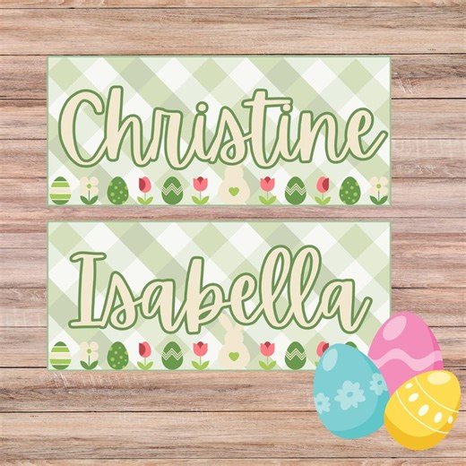 Easter Basket Gift Tags | Spring Pastel Bunny Labels (customizable) - Etsy