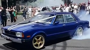 Burnouts at the underworld wedding of the year