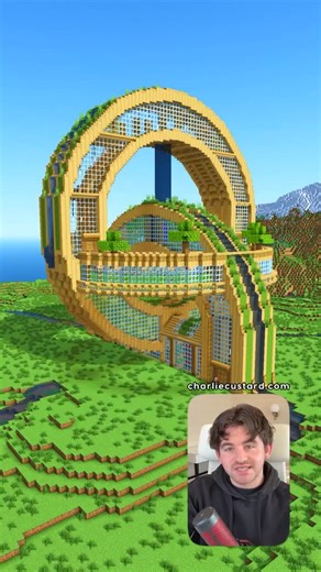 Charliecustard Builds on Instagram: "How easy do you rate this starter base on a scale of 1 to 10 🤨 It’s called Circle Base! Find it and build it via the link in my profile. #minecraft #charliecustardbuilds"