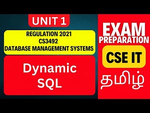 Dynamic SQL in DBMS | CS3492 Database Management Systems | Anna University R2021