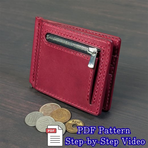 Money Clip Wallet PDF Pattern | Compact Minimalist Design With Coin Pocket - Etsy