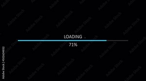Loading bar downloading progress animation loading transfer download 0 to 100% on alpha channel transparent background