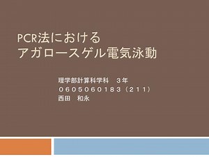 PCR 法における アガロースゲル電気泳動 - SlideServe