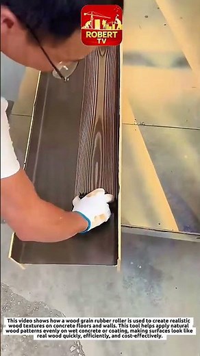 INSANE Concrete Wood Finish Using Rubber Wood Grain Roller | Satisfying Flooring Tool