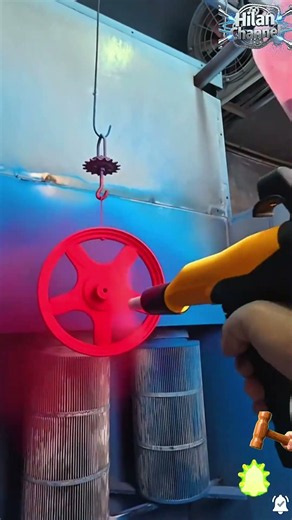 How Powder Coaters Apply Electrostatic Powder to Metal Wheels Like a Pro! 🎨⚡