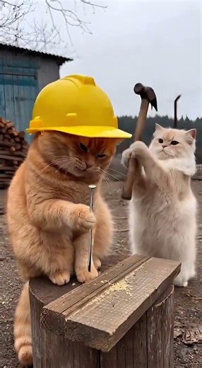 when your coworker hits the nail wrong #shorts #cat #funnycats