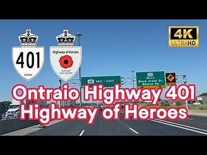 Toronto Drive on Highway 401 Westbound – Scenic Ride on the Highway of Heroes | 4K