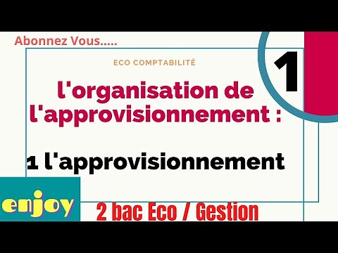 l'organisation de l'approvisionnement ( 2 bac Eco / Gestion ) + Ofppt Partie 1 شرح سهل