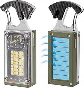 BY-J LED Multitool Small Flashlight, Keychain Light, Solar Rechargeable COB Multi-Function Mini Work Light, 1000 Lumens Rechargeable, 8 Lighting Modes Green - Amazon.com