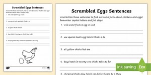 Scrambled Egg Sentence Unscramble