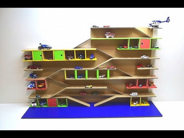 Creating Fun Cardboard Garage with Slides for Cars
