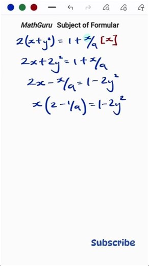 Algebra: Subject of Formula