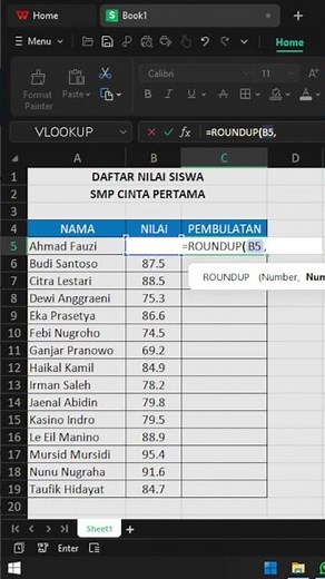 MENGHILANGKAN ANGKA DI BELAKANG KOMA DENGAN PEMBULATAN #excel #exceltips #belajarexcel #exceltricks