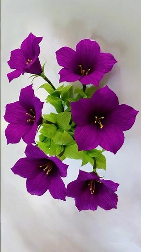 How To Make Paper Flower - Paper Petunia - Crepe Paper Petunia Flower Making Ideas - Paper Flower