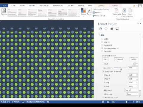 How to make Polka Dot Pattern in Microsoft Word 2013