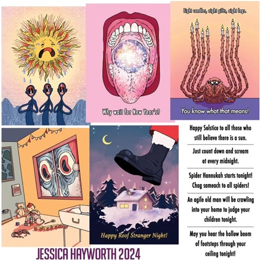 Gift the loved ones in your life the gift of a really creepy holiday card with really cool art. https://topatoco.com/collections/wtnv/products/cpb-wtnv-holidaycards | Welcome to Night Vale