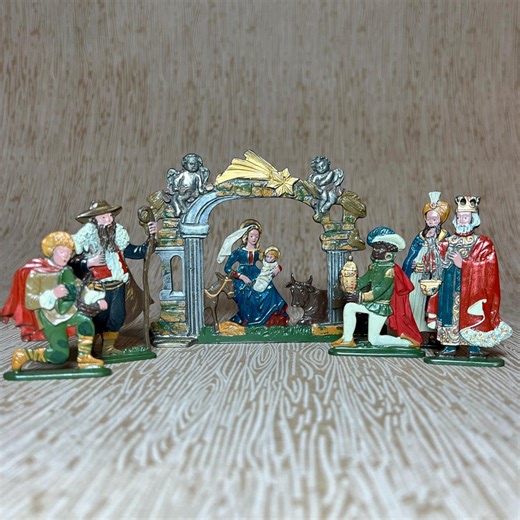 Vintage Nativity Set Kuhn Zinn Pewter From Germany 7 Piece Hand Painted - Etsy