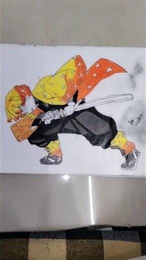 Zenitsu Agatsuma Drawing From DemonSlayer💀#shorts#ytshorts#art