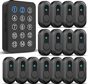 Amazon.com: Wireless Caregiver Pager - 500ft Range Nurse Call System with LED Display, 15 Waterproof Call Buttons & 1 Receiver for Elderly, Patients, Disabled at Home, Hospital, Clinic : Office Products