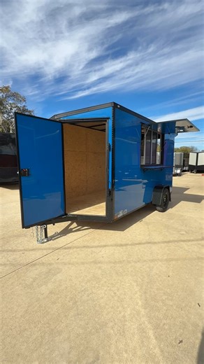 2026 New 6x12 SA Screwless Vending Enclosed Trailer | Blackout | Spoiler Package | .08 Polycor | 913 $6,895 Cash, Zelle, & Cashier's Check accepted! Lease to Own Available! Financing Available! Open to Trades! Screwless Exterior (Great for wrapping your business logo on it). *Multiple Color Options Available* *Available in Chrome Trim* *Message to see current colors in stock* Title in hand. 2" Coupler. 3500lb Axle 6'6" Interior Height. 3/4" Floor, 3/8" Walls. 32" Front V- Nose Door. Radial 8 Ply
