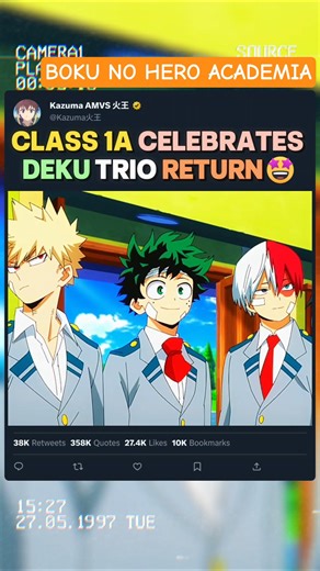 LA CLASSE 1A CÉLÈBRE LE RETOUR DU TRIO DEKU | #myheroacademia #edit #amv #mha #anime #mangaedit