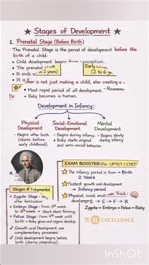 Child Development Handwritten Notes 📚 | CTET / UPTET RevisionInfancy, Childhood& Psychology Theories