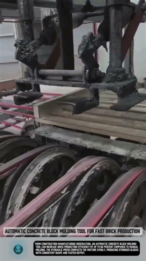 Automatic Concrete Block Molding Tool for Fast Brick Production #tools