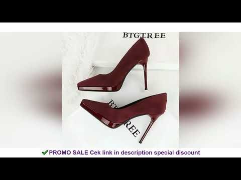 BIGTREE Extreme Spring Pointed Toe Platform Pumps Woman Fashion Thin Heels Elegant Wedding Ladies Sh