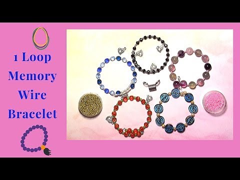 1 Single Loop Beaded Bracelet using Memory Wire