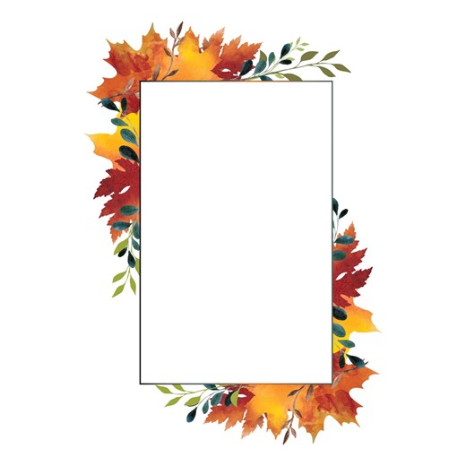 Autumn Leaves Frame Clipart, Fall Border PNG (digital Download) - Etsy
