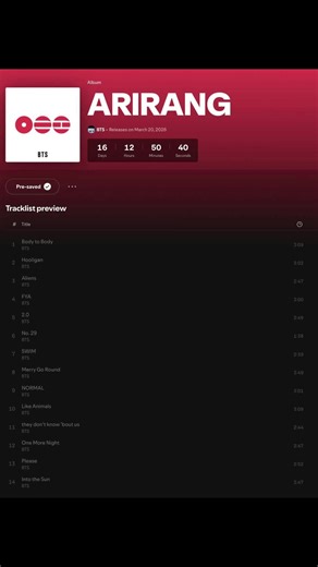 BTS Returns with Exciting New Tracklist for Arirang