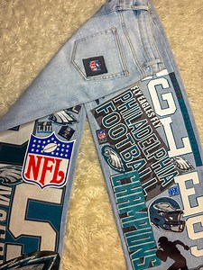 Custom NFL Jeans - Reworked - Etsy