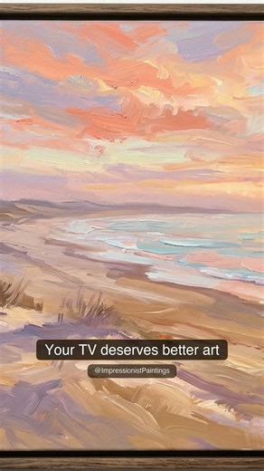 Vibrant Impressionist Sunset Beach Art for Frame TV 4K #Shorts
