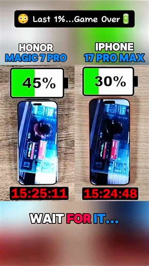 😳🔋HONOR MAGIC 7 PRO vs IPHONE 17 PRO MAX BATTERY TEST!! 😳