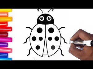 How To Draw a Ladybug | Step by Step Ladybug Drawing | Coloring For Kids