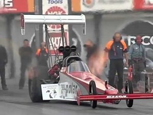 "Lord" Laurie Bamford, top fuel dragster tyre shake slow motion