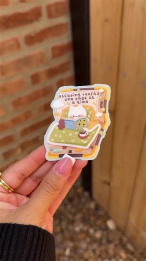 Escaping Reality Bookish Waterproof Matte Sticker Vinyl| Cozy Kawaii Cat Reading Sticker| Book Lovers Cute Aesthetic Laptop & Journal Decor - Etsy