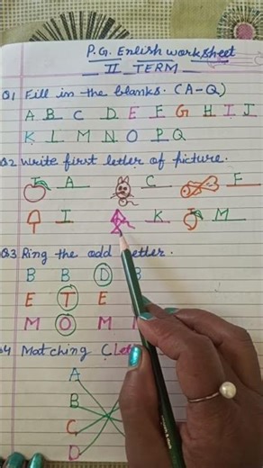 Class PG English worksheet 2nd term ( part 1) #shortvideo #kidsvideos #english