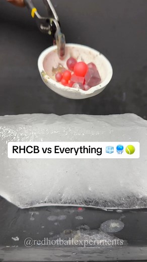 53K views · 612 reactions | RHCB vs Everything 流謁 What’s Next? #satiafying #asmr #experiment #science #rhcb #ice #tennisball | Red Hot Ball Experiments | Facebook