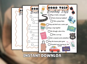 Road Trip Bucket List Printable: Family Travel Activity Bundle (PDF Download) - Etsy