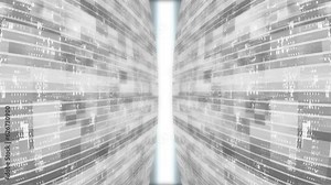 3D White striped box pattern moving technology 3d cyberspace with light rays Stock Video