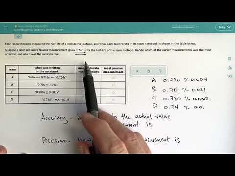 ALEKS - Distinguishing accuracy and precision