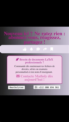 📚 Exercice TVI – Dichotomie Travail sur les variations d’une fonction cubique et utilisation de la méthode de dichotomie pour encadrer sa racine. ✏️ Objectifs : 1️⃣ Étudier les variations de la fonction . 2️⃣ Vérifier l’existence d’un seul point d’intersection avec l’axe des abscisses entre 1 et 2. 3️⃣ Encadrer avec précision grâce à la dichotomie. 💡 Astuce : La dérivée est toujours positive, donc la fonction est strictement croissante. Élevé votre Enseignement Mathématique au Niveau Supérieur