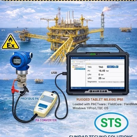 Sundar Techno Solutions on Instagram: "🔧 Portable PROFIBUS-PA Field Communicator Solution 🔧 This video showcases a portable PROFIBUS-PA field communication setup designed for on-site configuration, diagnostics, and maintenance of PROFIBUS-PA instruments used in process and hazardous industries. SUNDAR TECHNO SOLUTIONS (STS) supplies the complete solution including: ✔ PROFIBUS-PA to USB Converter ✔ Rugged Windows Tablet (MIL-STD-810G, IP65) ✔ Industry-standard configuration software 🔗 How it w