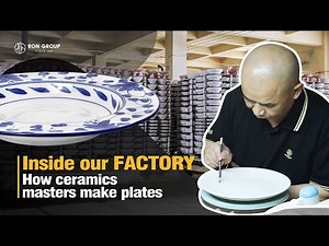 How to make porcelain tableware? Ceramic plates manufacturing process | Ron Group Factory