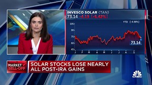 Solar stocks down 20 percent from August high
