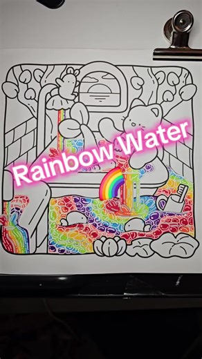 Rainbow water 🌈🌈✨️ I HAD to try the Rainbow Water effect! As soon as I saw this idea I had to try it out! I had so much fun creating this! Southern Lotus posted this on their page, the tutorial is so easy to understand and follow. I have copied the link for the tutorial below 👇🏻👇🏻 @Southern Lotus Coloring Let me know what you all think ❤️ will post the completed page soon! 🫶🏻🎨💕 @Southern Lotus Coloring #colouringbook #colouring #colourtok #adultcolouring #southernlotus
